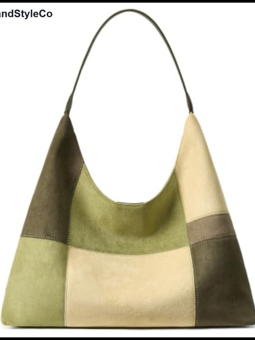 Faux Suede Hobo Bag Slouchy Patchwork Shoulder Handbag Purse